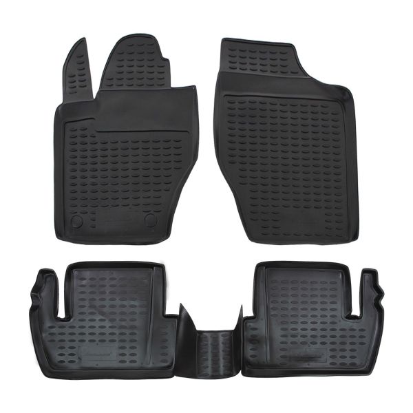Tapis De Sol Caoutchouc 3D Pour Peugeot 307 / Citroën C4 (2001-2008) – Noir, Bords Hauts, Antidérapant, Facile à Nettoyer