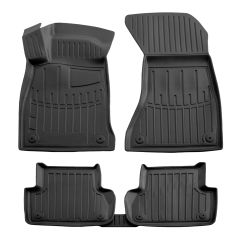 3D Tapis De Sol En Caoutchouc Premium Compatible Avec Audi A4 (B9) Avant 2015-2024 5pcs, Système de Fixation, Bord Haut, Noir, Antidérapant, Facile à Nettoyer, Toutes Saisons
