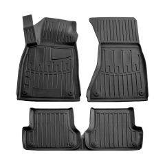 3D Tapis De Sol En Caoutchouc Premium Compatible Avec Audi A6 (C7) 2011-2018 5pcs, Système de Fixation, Bord Haut, Noir, Antidérapant, Facile à Nettoyer, Toutes Saisons