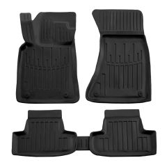 3D Tapis De Sol En Caoutchouc Premium Compatible Avec Audi Q5 (8R) 2008-2016 5pcs, Système de Fixation, Bord Haut, Noir, Antidérapant, Facile à Nettoyer, Toutes Saisons