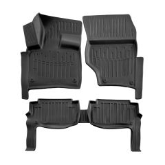 3D Tapis De Sol En Caoutchouc Premium Compatible Avec Audi Q7 (4L) 2005-2015 5pcs, Système de Fixation, Bord Haut, Noir, Antidérapant, Facile à Nettoyer, Toutes Saisons