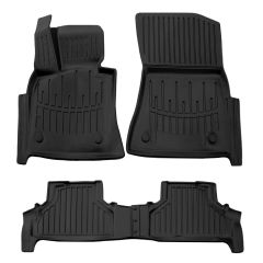 3D Tapis De Sol En Caoutchouc Premium Compatible Avec Bmw X5 E70 2006-2013, Système de Fixation, Bord Haut, Noir, Antidérapant, Facile à Nettoyer, Toutes Saisons