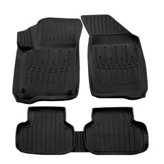 3D Tapis De Sol En Caoutchouc Premium Compatible Avec Fiat Freemont 2011-2016 5pcs, Système de Fixation, Bord Haut, Noir, Antidérapant, Facile à Nettoyer, Toutes Saisons