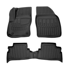 3D Tapis De Sol En Caoutchouc Premium Compatible Avec Ford Kuga 1 2008-2013, Système de Fixation, Bord Haut, Noir, Antidérapant, Facile à Nettoyer, Toutes Saisons
