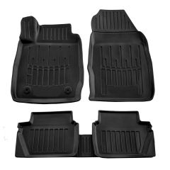 3D Tapis De Sol En Caoutchouc Premium Compatible Avec Ford Fiesta (Mk7) 2008-2017 5pcs, Système de Fixation, Bord Haut, Noir, Antidérapant, Facile à Nettoyer, Toutes Saisons
