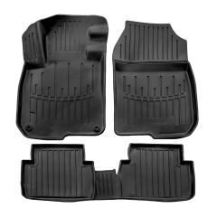 3D Tapis De Sol En Caoutchouc Premium Compatible Avec Honda Civic 2016-2021, Système de Fixation, Bord Haut, Noir, Antidérapant, Facile à Nettoyer, Toutes Saisons