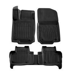 3D Tapis De Sol En Caoutchouc Premium Compatible Avec Mercedes X166 GL 2012-2015 5pcs, Système de Fixation, Bord Haut, Noir, Antidérapant, Facile à Nettoyer, Toutes Saisons