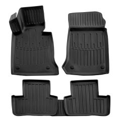 3D Tapis De Sol En Caoutchouc Premium Compatible Avec Mercedes X204 GLK 2008-2015 5pcs, Système de Fixation, Bord Haut, Noir, Antidérapant, Facile à Nettoyer, Toutes Saisons