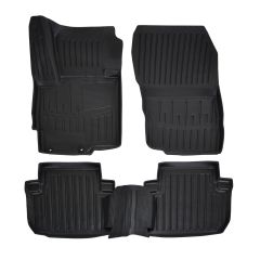 | 3D Tapis De Sol En Caoutchouc Premium Compatible Avec Eclipse Cross depuis 2017 5pcs, Système de Fixation, Bord Haut, Noir, Antidérapant, Facile à Nettoyer, Toutes Saisons