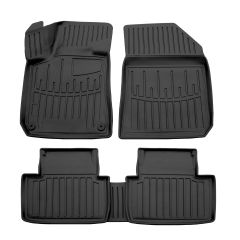 3D Tapis De Sol En Caoutchouc Premium Compatible Avec Peugeot 308 2014-2021, Système de Fixation, Bord Haut, Noir, Antidérapant, Facile à Nettoyer, Toutes Saisons