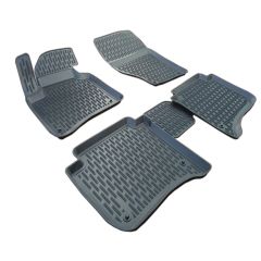 3D Tapis De Sol En Caoutchouc Premium Compatible Avec Peugeot Cayenne depuis 2010, Système de Fixation, Bord Haut, Noir, Antidérapant, Facile à Nettoyer, Toutes Saisons