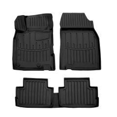 3D Tapis De Sol En Caoutchouc Premium Compatible Avec Renault Kadjar depuis 2015, Système de Fixation, Bord Haut, Noir, Antidérapant, Facile à Nettoyer, Toutes Saisons