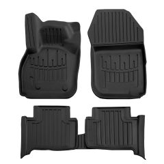 3D Tapis De Sol En Caoutchouc Premium Compatible Avec Renault ZOE 2012-2018 5pcs, Système de Fixation, Bord Haut, Noir, Antidérapant, Facile à Nettoyer, Toutes Saisons