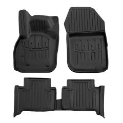 3D Tapis De Sol En Caoutchouc Premium Compatible Avec Renault ZOE depuis 2018 5pcs, Système de Fixation, Bord Haut, Noir, Antidérapant, Facile à Nettoyer, Toutes Saisons