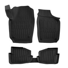 3D Tapis De Sol En Caoutchouc Premium Compatible Avec Skoda Fabia 1 (6Y) 1999-2007 5pcs, Système de Fixation, Bord Haut, Noir, Antidérapant, Facile à Nettoyer, Toutes Saisons
