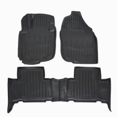 3D Tapis De Sol En Caoutchouc Premium Compatible Avec Toyota RAV 4 (CA30W) 2005-2016 4pcs, Système de Fixation, Bord Haut, Noir, Antidérapant, Facile à Nettoyer, Toutes Saisons