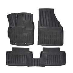 3D Tapis De Sol En Caoutchouc Premium Compatible Avec Toyota Yaris 4 (XP21) depuis 2020 5pcs, Système de Fixation, Bord Haut, Noir, Antidérapant, Facile à Nettoyer, Toutes Saisons