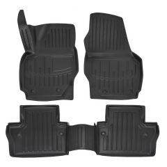 3D Tapis De Sol En Caoutchouc Premium Compatible Avec Volvo S80 2006-2016 5pcs, Système de Fixation, Bord Haut, Noir, Antidérapant, Facile à Nettoyer, Toutes Saisons