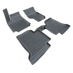 3D Tapis De Sol En Caoutchouc Premium Compatible Avec Volkswagen Amarok 2010-2016, Système de Fixation, Bord Haut, Noir, Antidérapant, Facile à Nettoyer, Toutes Saisons