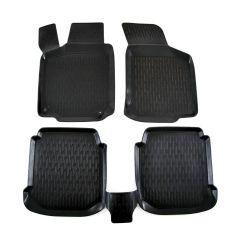 3D Tapis De Sol En Caoutchouc Premium Compatible Avec Skoda Octavia 1 1996-2005, Système de Fixation, Bord Haut, Noir, Antidérapant, Facile à Nettoyer, Toutes Saisons