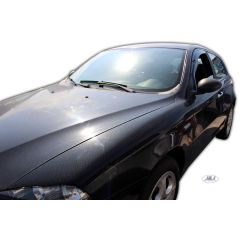 Heko Deflecteurs d'air Déflecteurs de Vent Compatible Avec Alfa Romeo 147 2001-2010, Ensemble 2 pièces, Noir, Fumé, Aérodynamique, Montage facile