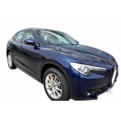 Heko Deflecteurs d'air Déflecteurs de Vent Compatible Avec Alfa Romeo Stelvio depuis 2017, Ensemble 2 pièces, Noir, Fumé, Aérodynamique, Montage facile