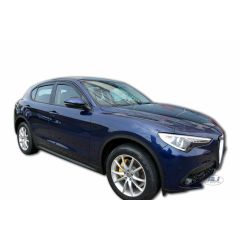 Heko Deflecteurs d'air Déflecteurs de Vent Compatible Avec Alfa Romeo Stelvio depuis 2017, Ensemble 4 pièces, Noir, Fumé, Aérodynamique, Montage facile