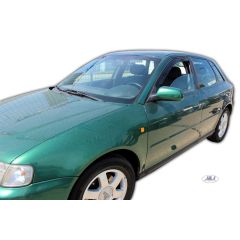 Heko Deflecteurs d'air Déflecteurs de Vent Compatible Avec Audi A3 8L 5P. Berlina 1996-2003, Ensemble 2 pièces, Noir, Fumé, Aérodynamique, Montage facile