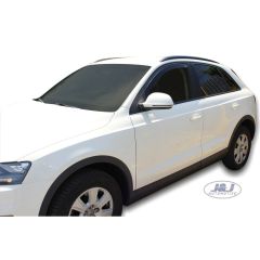 Heko Deflecteurs d'air Déflecteurs de Vent Compatible Avec Audi Q3 2011-2018, Ensemble 2 pièces, Noir, Fumé, Aérodynamique, Montage facile