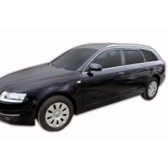 Heko Deflecteurs d'air Déflecteurs de Vent Compatible Avec Audi A6 C6 Break 2004-2011, Ensemble 4 pièces, Noir, Fumé, Aérodynamique, Montage facile