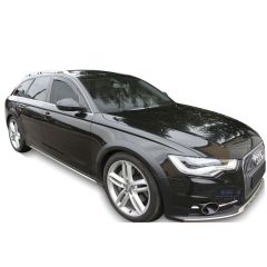 Heko Deflecteurs d'air Déflecteurs de Vent Compatible Avec Audi A6 C7 4P. Berlina / Break 2011-2018, Ensemble 2 pièces, Noir, Fumé, Aérodynamique, Montage facile