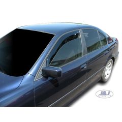 Heko Deflecteurs d'air Déflecteurs de Vent Compatible Avec Bmw 5 E39 4/5P. Berlina 1995-2003-Pcs, Ensemble 2 pièces, Noir, Fumé, Aérodynamique, Montage facile