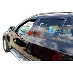 Heko Deflecteurs d'air Déflecteurs de Vent Compatible Avec Bmw X5 E70 2007-2013, Ensemble 4 pièces, Noir, Fumé, Aérodynamique, Montage facile