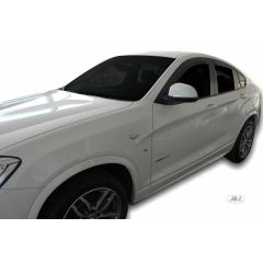 Heko Deflecteurs d'air Déflecteurs de Vent Compatible Avec Bmw X4 F26 2014-2018, Ensemble 4 pièces, Noir, Fumé, Aérodynamique, Montage facile