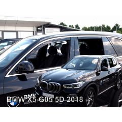 Heko Deflecteurs d'air Déflecteurs de Vent Compatible Avec Bmw X5 G05 depuis 2018, Ensemble 4 pièces, Noir, Fumé, Aérodynamique, Montage facile