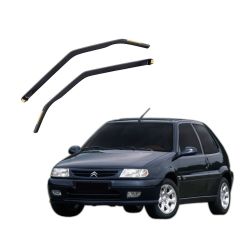 Heko Deflecteurs d'air Déflecteurs de Vent Compatible Avec Citroen Saxo 3P. Berlina 1996-1999, Ensemble 2 pièces, Noir, Fumé, Aérodynamique, Montage facile