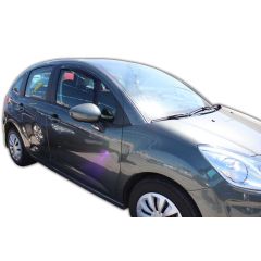 Heko Deflecteurs d'air Déflecteurs de Vent Compatible Avec Citroen C3 2009-2016, Ensemble 2 pièces, Noir, Fumé, Aérodynamique, Montage facile