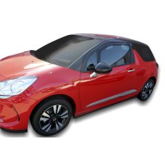 Heko Deflecteurs d'air Déflecteurs de Vent Compatible Avec Citroen DS3 3P. Berlina 2010-2015, Ensemble 2 pièces, Noir, Fumé, Aérodynamique, Montage facile