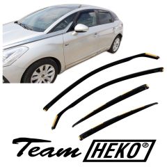 Heko Deflecteurs d'air Déflecteurs de Vent Compatible Avec Citroen Ds5 5P. Berlina 2011-2018, Ensemble 4 pièces, Noir, Fumé, Aérodynamique, Montage facile