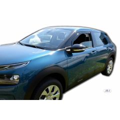 Heko Deflecteurs d'air Déflecteurs de Vent Compatible Avec Citroen C4 Cactus 2013-2021, Ensemble 2 pièces, Noir, Fumé, Aérodynamique, Montage facile