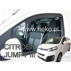 Heko Deflecteurs d'air Déflecteurs de Vent Compatible Avec Citroen Expert / Traveller depuis 2016, Ensemble 2 pièces, Noir, Fumé, Aérodynamique, Montage facile