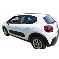 Heko Deflecteurs d'air Déflecteurs de Vent Compatible Avec Citroen C3 3 5P. Berlina 2016-2023, Ensemble 2 pièces, Noir, Fumé, Aérodynamique, Montage facile