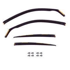 Heko Deflecteurs d'air Déflecteurs de Vent Compatible Avec Renault Laguna 2 4/5P. Berlina 2001-2007, Ensemble 4 pièces, Noir, Fumé, Aérodynamique, Montage facile