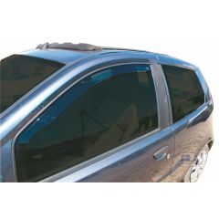 Heko Deflecteurs d'air Déflecteurs de Vent Compatible Avec Fiat Punto 2, 3, 3P. Berlina 1999-2018, Ensemble 2 pièces, Noir, Fumé, Aérodynamique, Montage facile