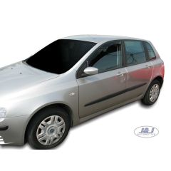 Heko Deflecteurs d'air Déflecteurs de Vent Compatible Avec Fiat Stilo 5P. Berlina 2001-2007, Ensemble 2 pièces, Noir, Fumé, Aérodynamique, Montage facile