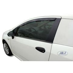 Heko Deflecteurs d'air Déflecteurs de Vent Compatible Avec Fiat Grande Punto 3P. Berlina 2006-2018, Ensemble 2 pièces, Noir, Fumé, Aérodynamique, Montage facile