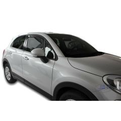Heko Deflecteurs d'air Déflecteurs de Vent Compatible Avec Fiat 500X depuis 2015, Ensemble 2 pièces, Noir, Fumé, Aérodynamique, Montage facile