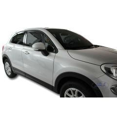 Heko Deflecteurs d'air Déflecteurs de Vent Compatible Avec Fiat 500X 5P. Berlina depuis 2015, Ensemble 4 pièces, Noir, Fumé, Aérodynamique, Montage facile