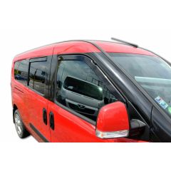 Heko Deflecteurs d'air Déflecteurs de Vent Compatible Avec Fiat Doblo 2 5P. Berlina 2010-2022, Ensemble 4 pièces, Noir, Fumé, Aérodynamique, Montage facile