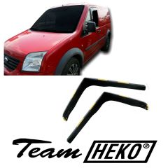 Heko Deflecteurs d'air Déflecteurs de Vent Compatible Avec Ford Transit Connect 2004-2013, Ensemble 2 pièces, Noir, Fumé, Aérodynamique, Montage facile